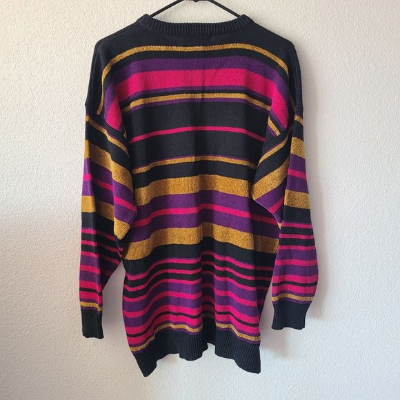 VTG Jones New York Sport Striped Oversized Sweater Women's Size L - Picture 4 of 7